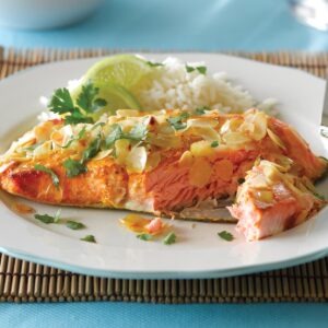 Almond crusted ‘tandoori’ salmon