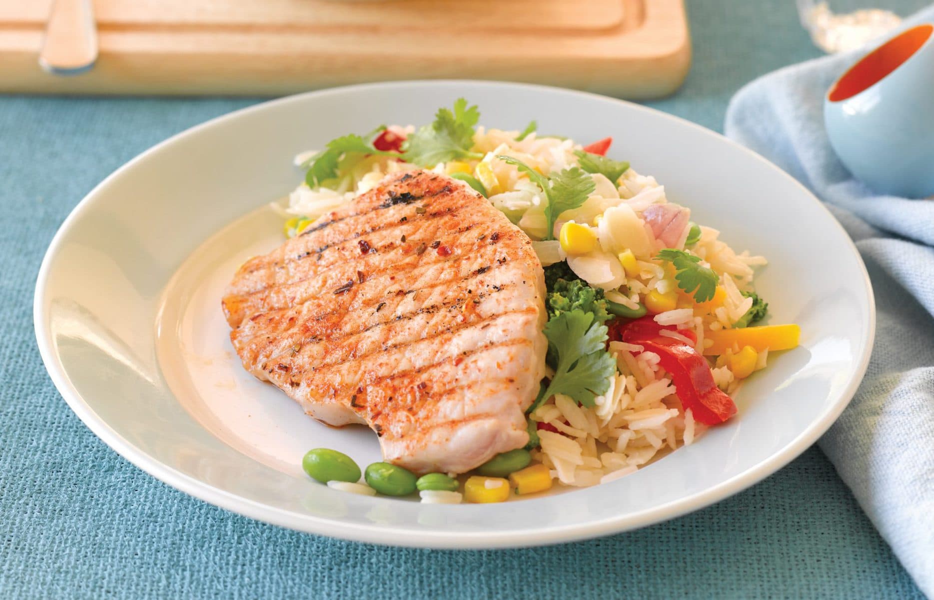 Almond pork pilaf
