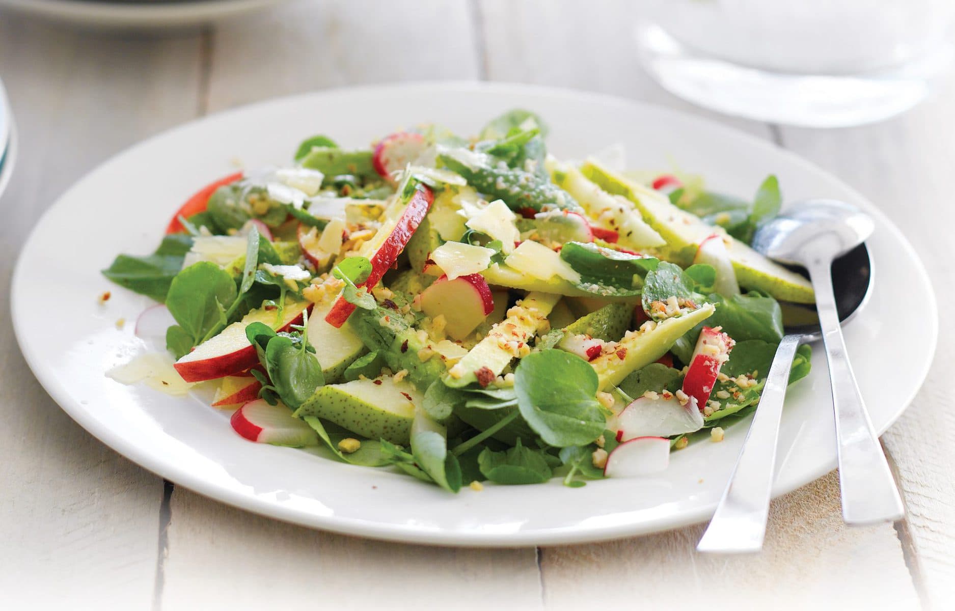 Apple, avocado and watercress salad