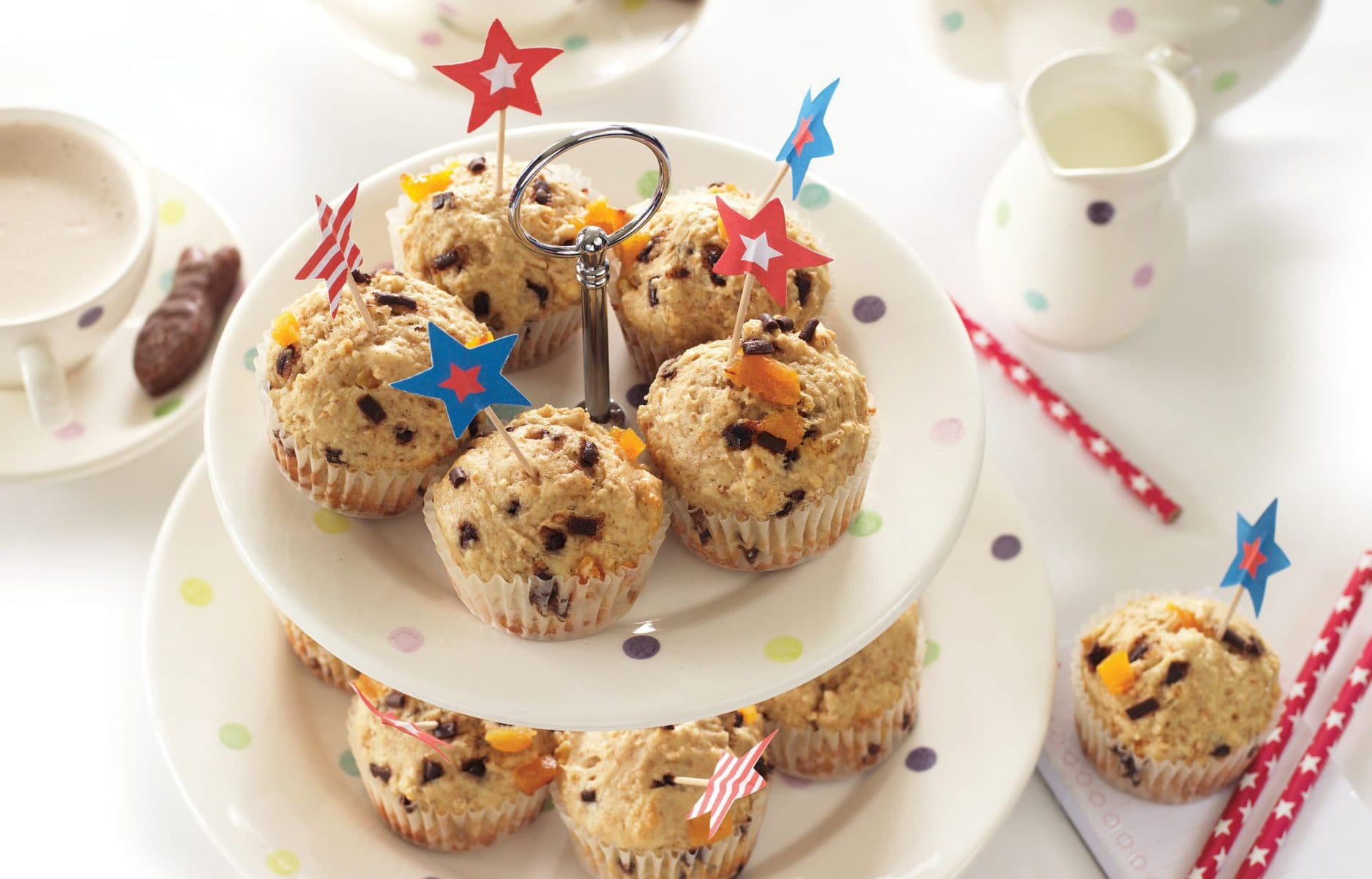 Apricot and chocolate muffins