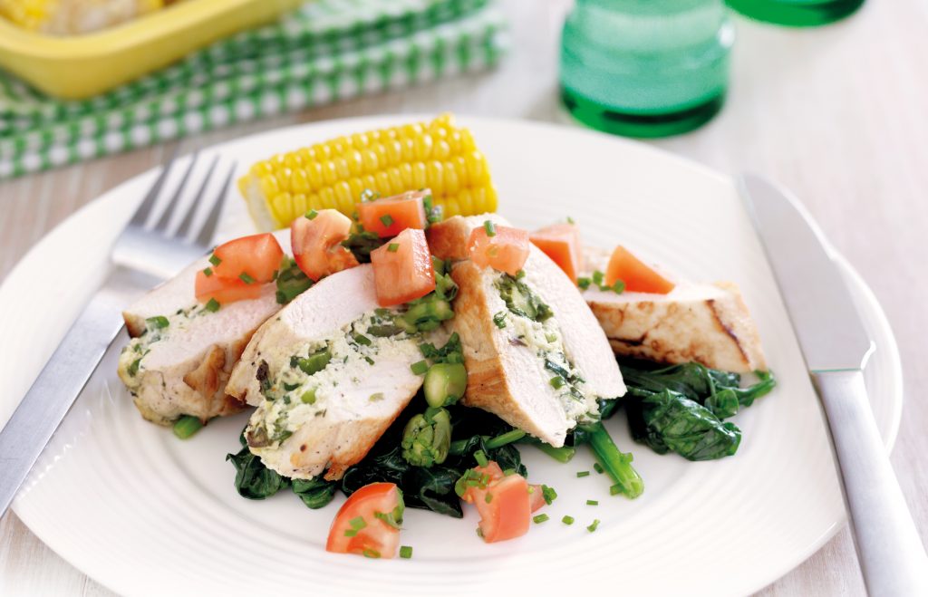 Asparagus, ricotta and basil-stuffed chicken Asparagus, ricotta and basil-stuffed chicken