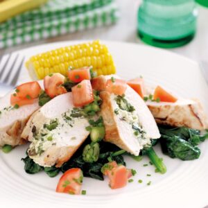 Asparagus, ricotta and basil-stuffed chicken