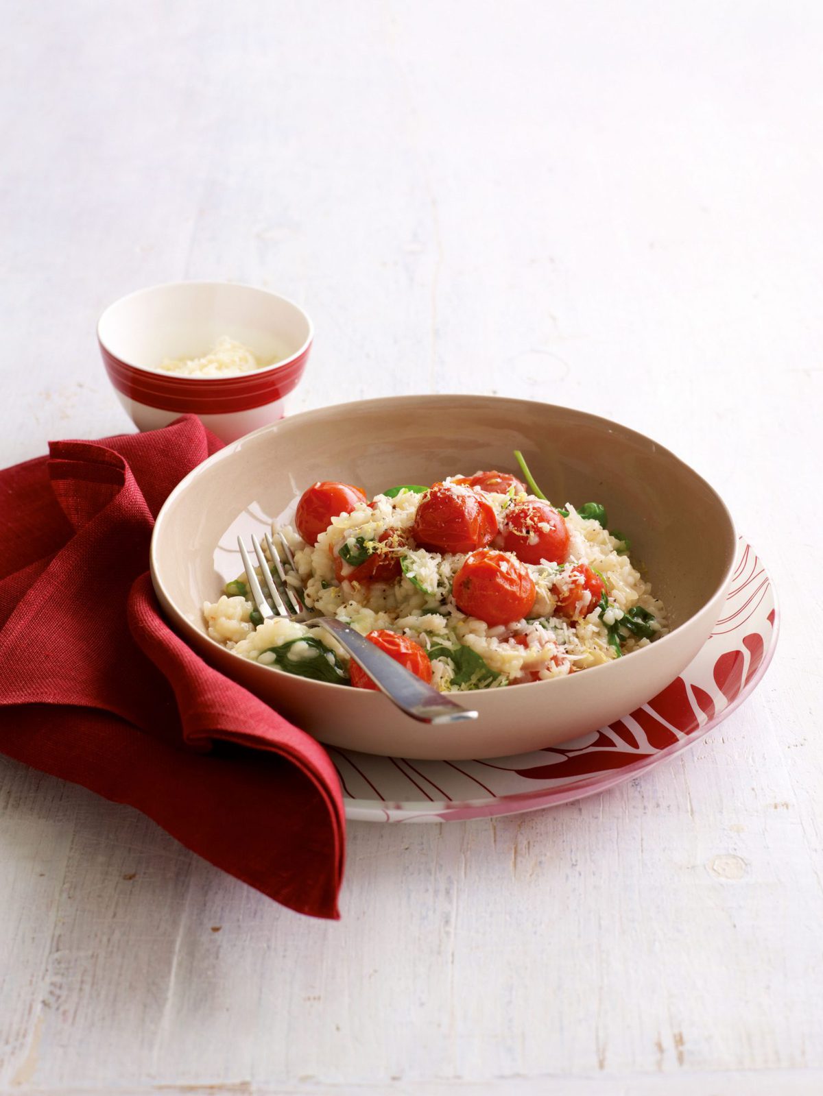 Baby spinach and roast tomato risotto