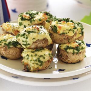 Baked cheesy mushrooms