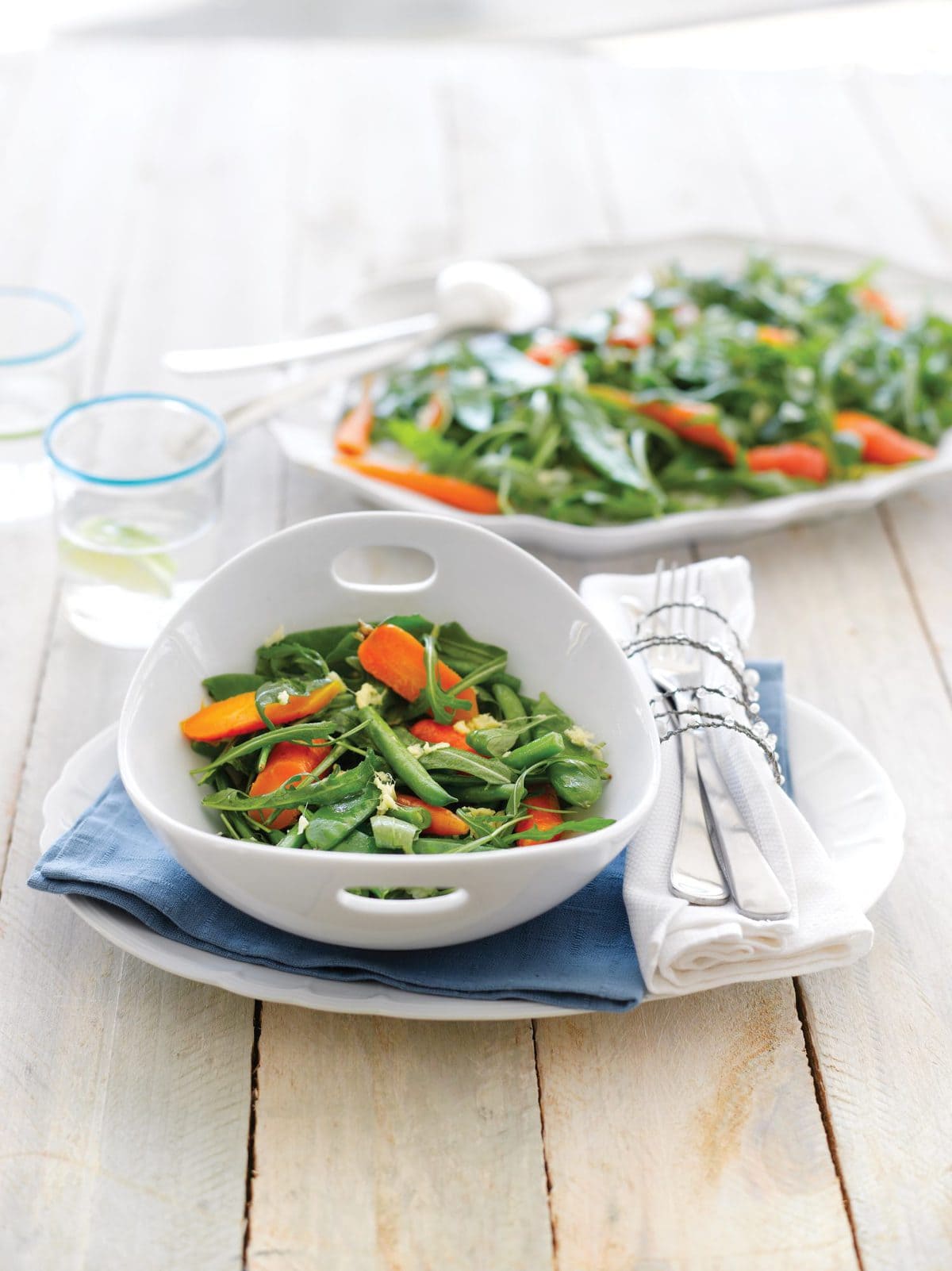 Beans and peas in ginger dressing