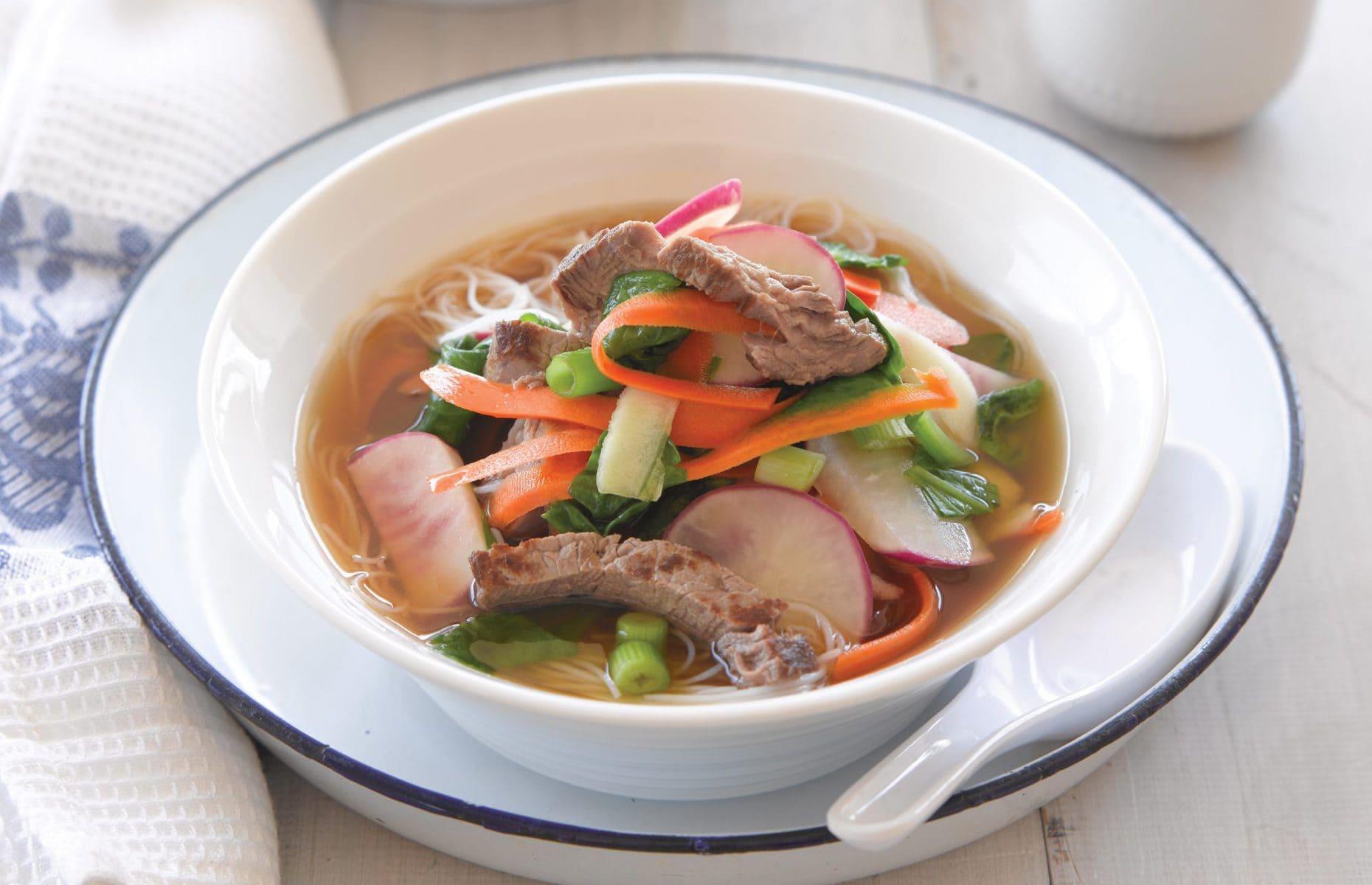 Beef in miso soup