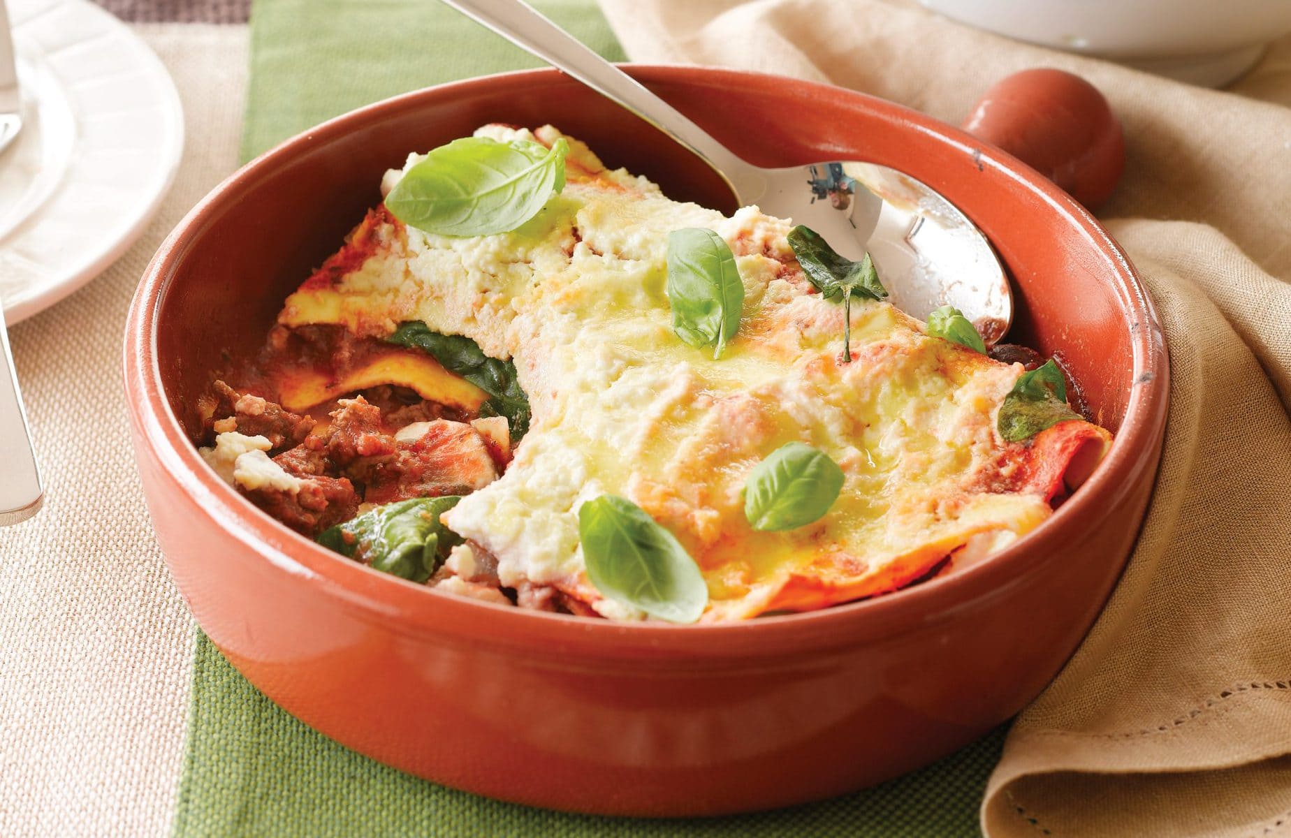 Beef, onion and thyme lasagne