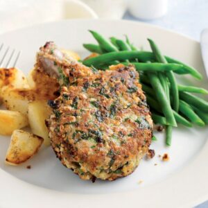 Cashew-coated lamb with sautéed potatoes