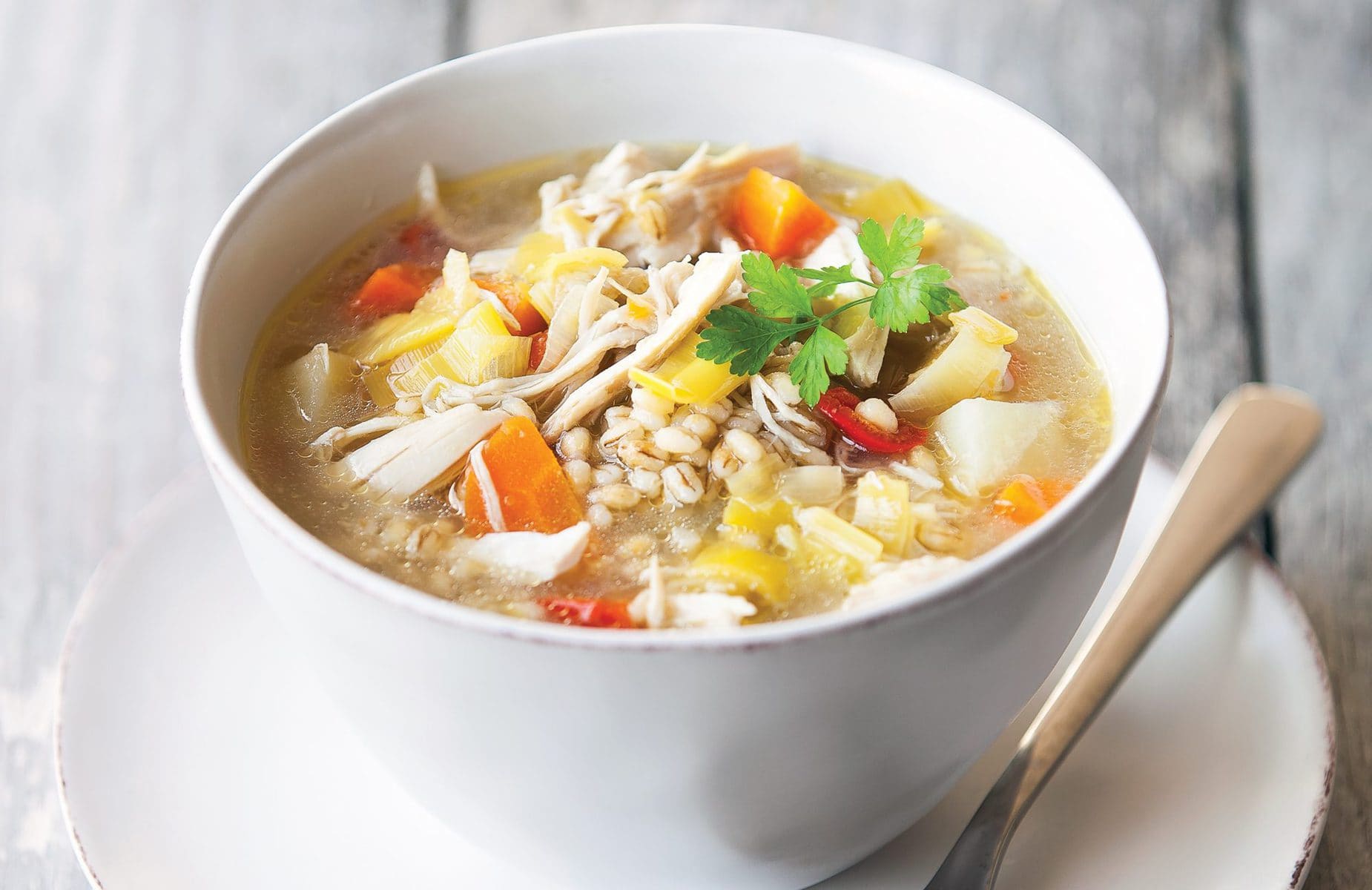 Chicken and leek soup