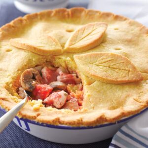 Chicken and vege pan pie