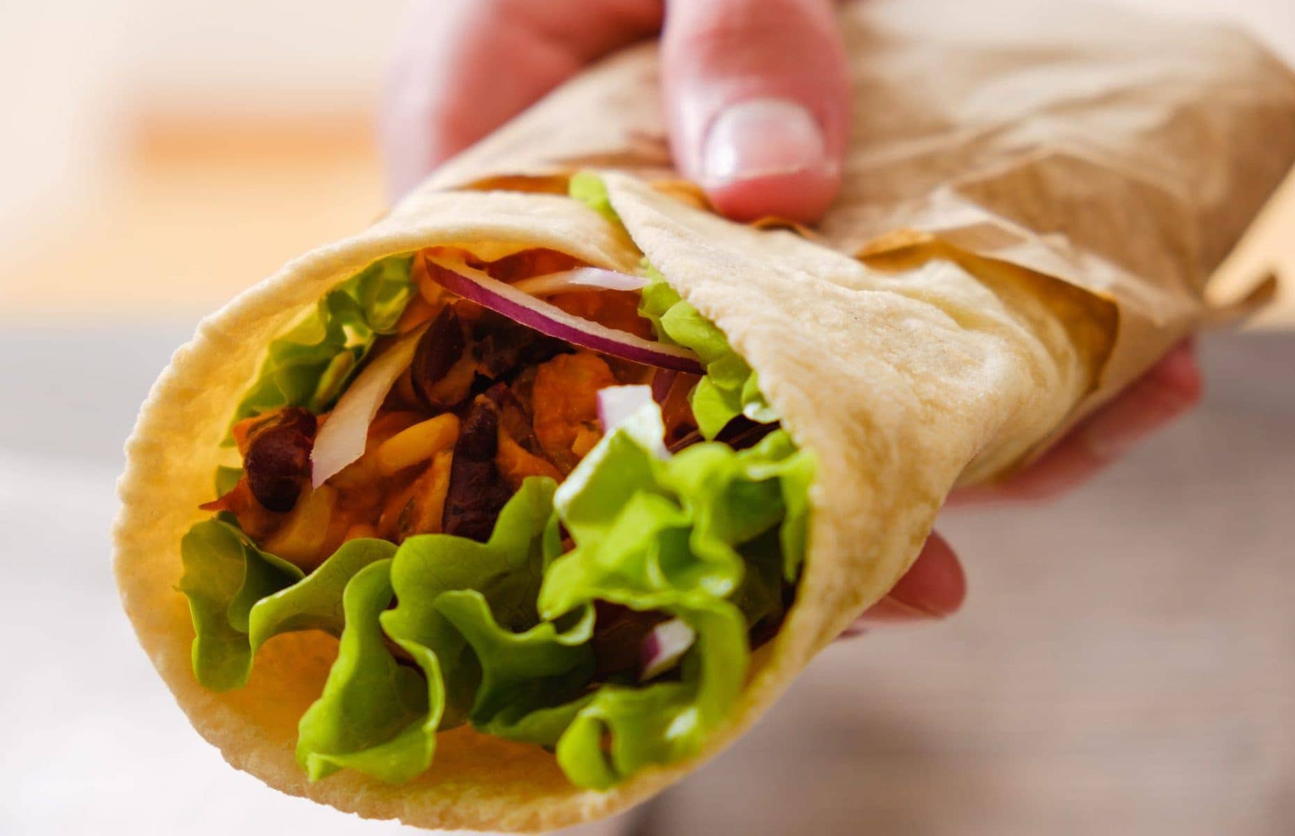 Speedy chicken and chilli bean burritos