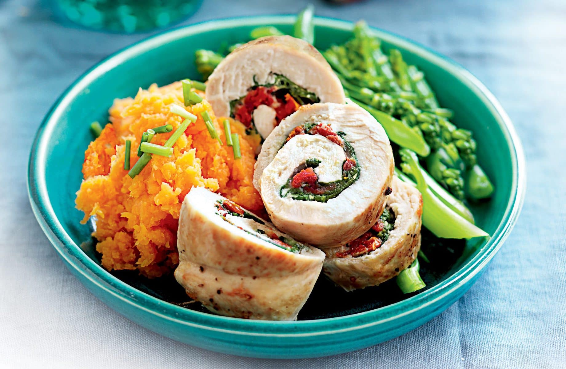 Chicken rolls with sun-dried tomatoes