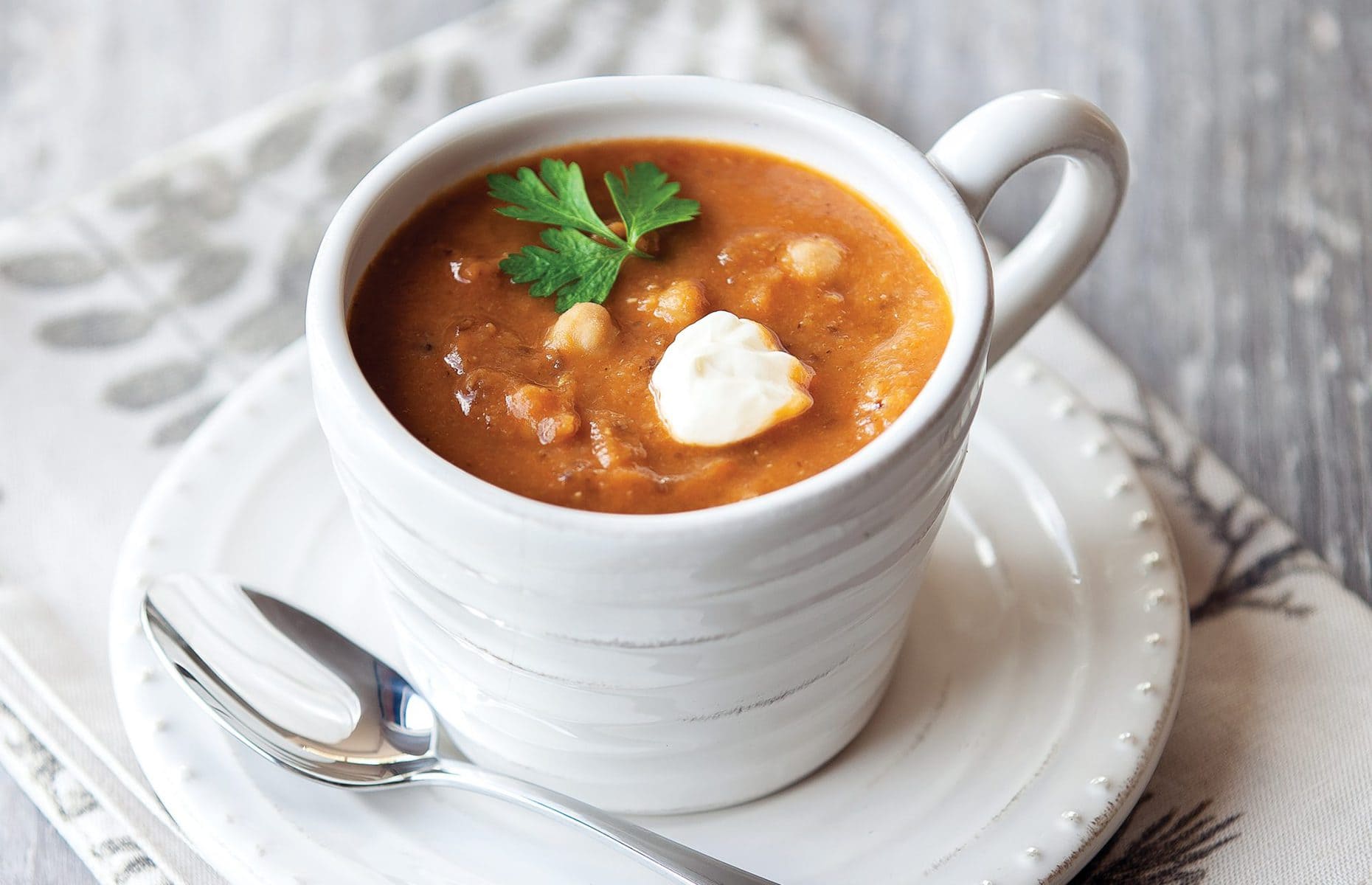 Chickpea and red lentil soup