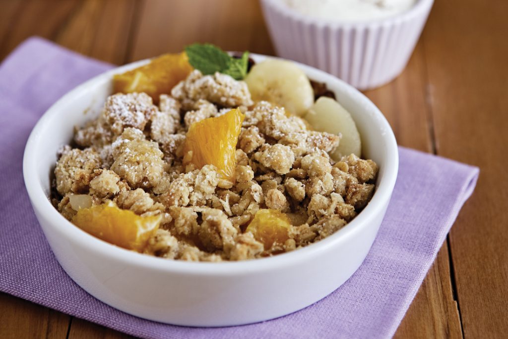 Citrus pear crumbles