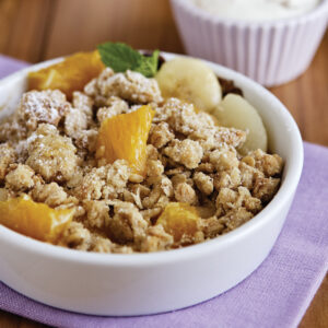 Citrus pear crumbles