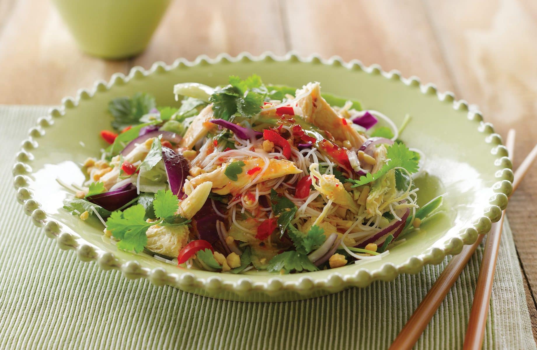 Coriander and chicken vermicelli salad
