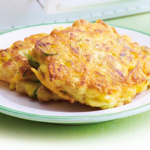 Chickpea fritters with vegetables