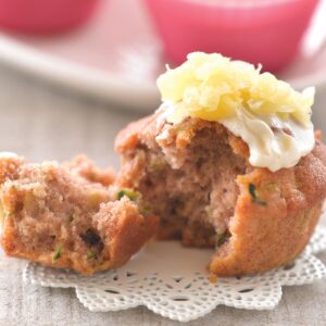 Courgette cupcakes with pineapple frosting