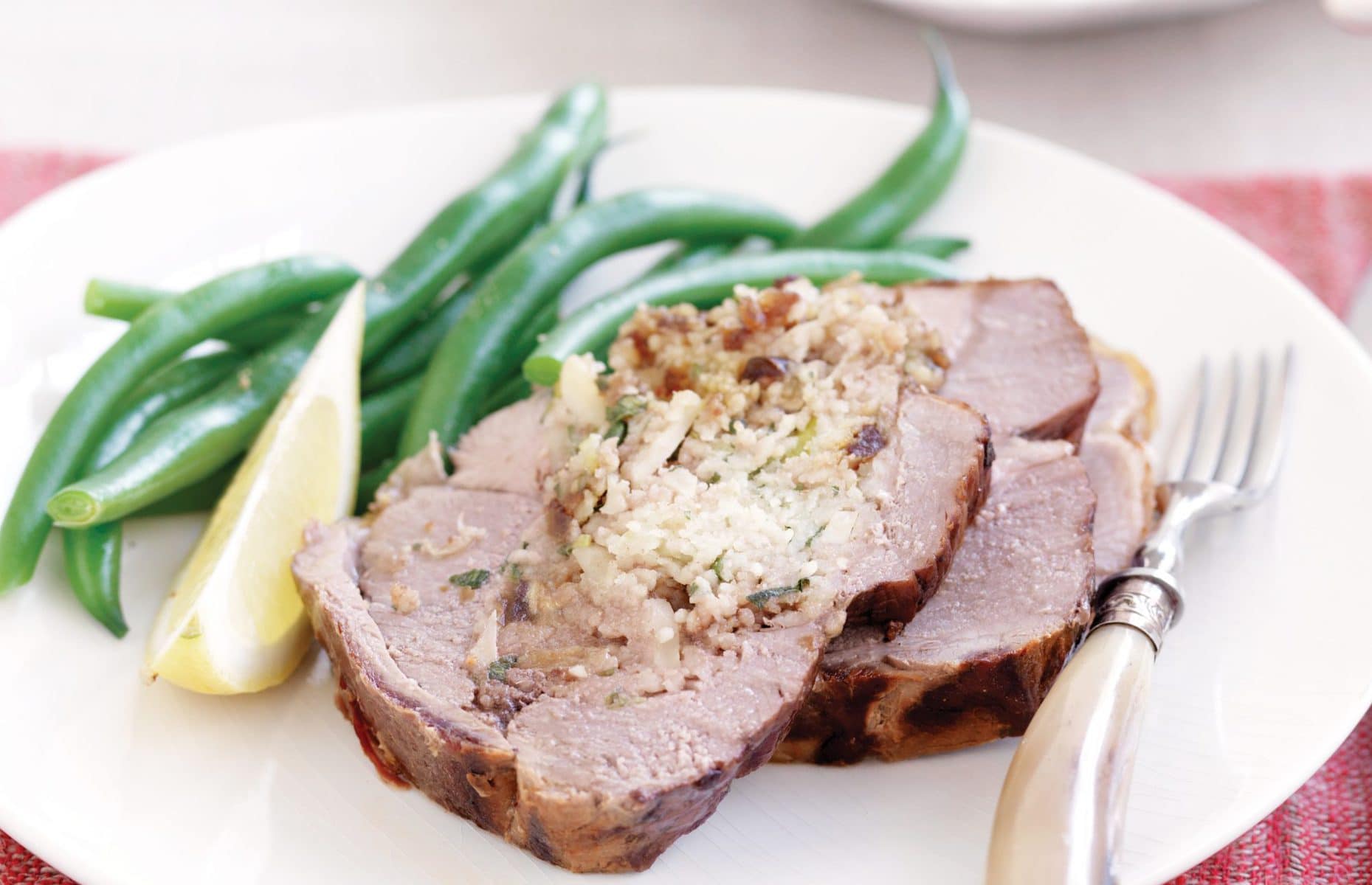 Date and almond baked lamb