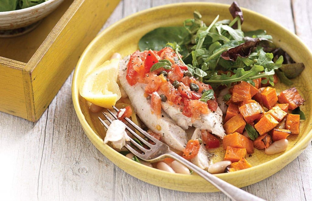 Fish parcels with white beans