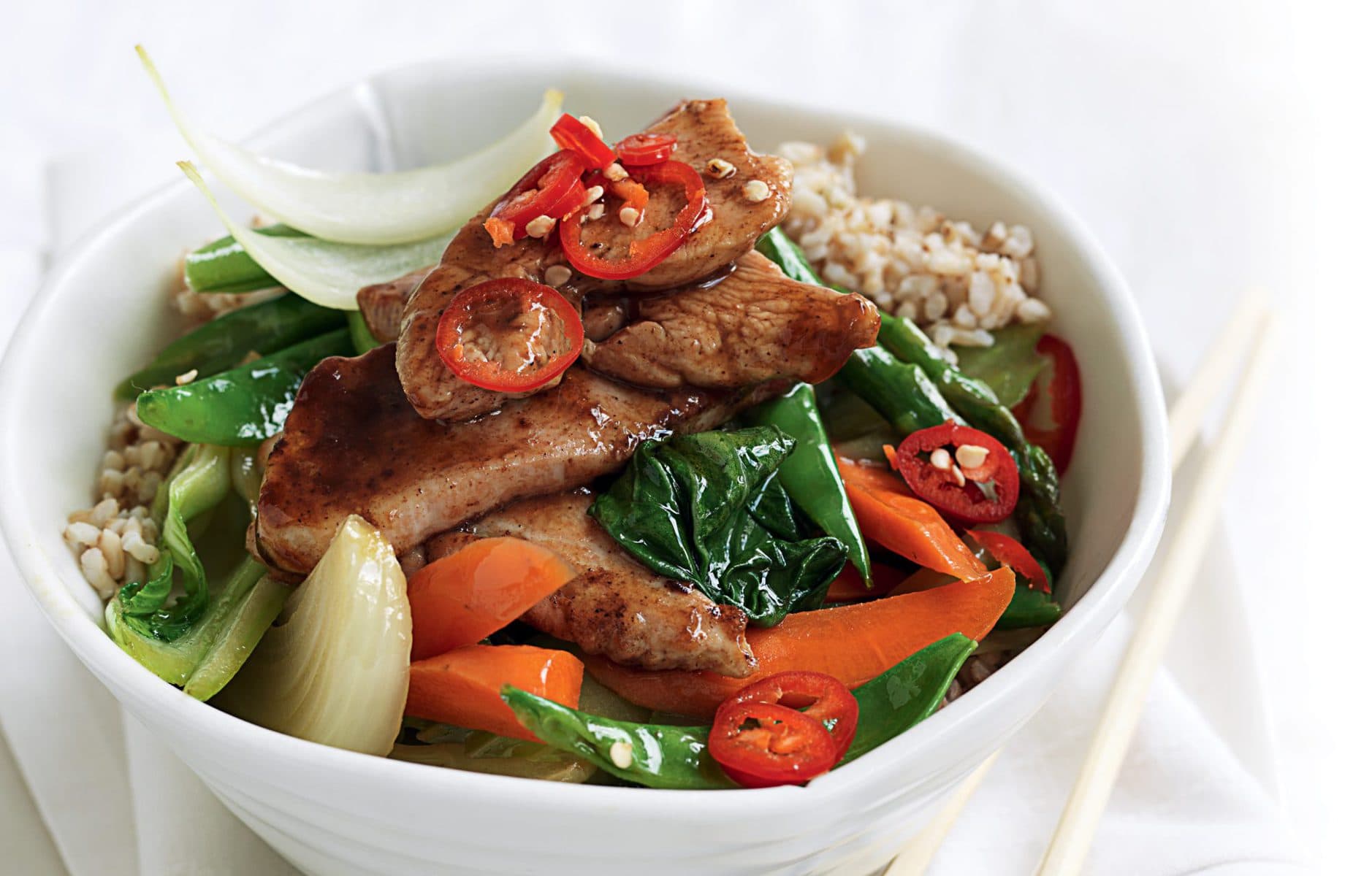 Five-spice chicken and vege stir-fry