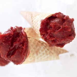 Frozen raspberry sorbet