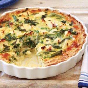 Gluten-free potato, pea and mint quiche