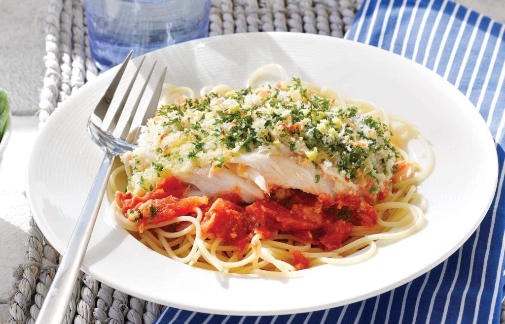 Greek-style baked fish