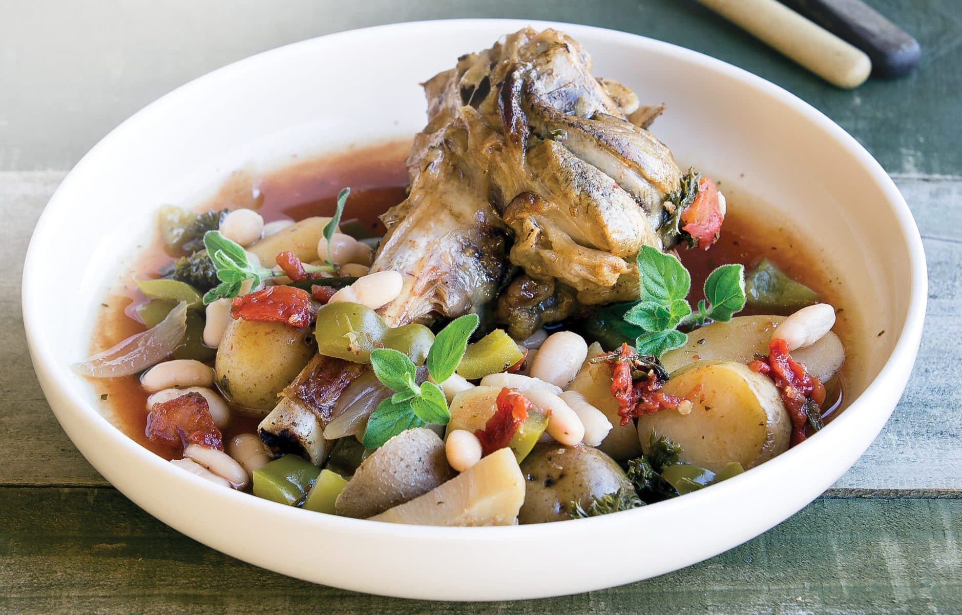 Greek-style lamb shanks
