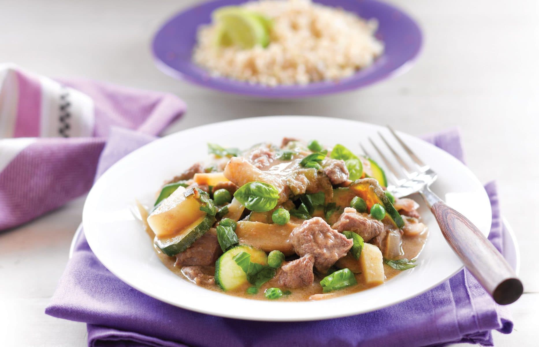 Green curried beef
