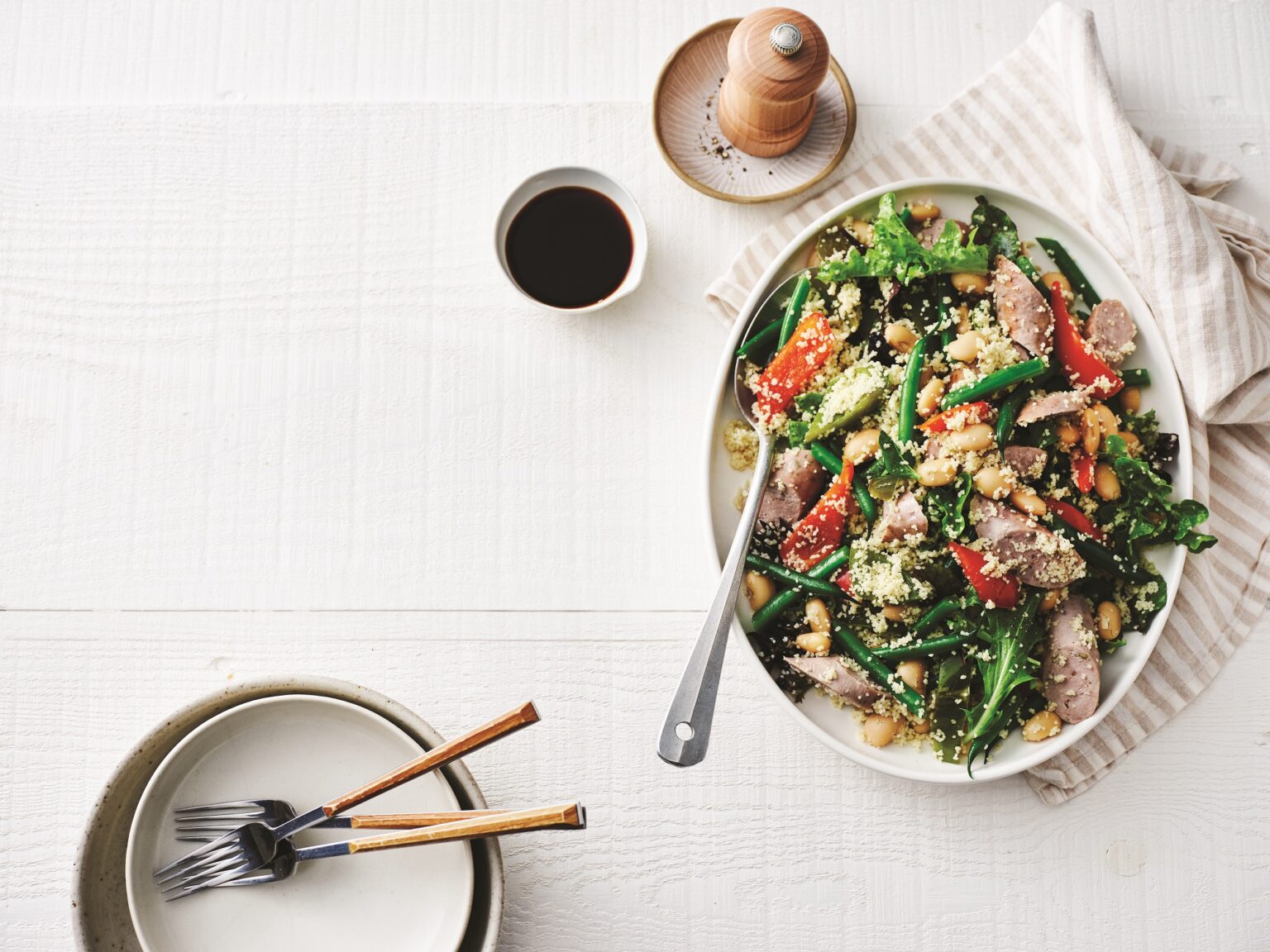 Italian sausage and mixed bean salad