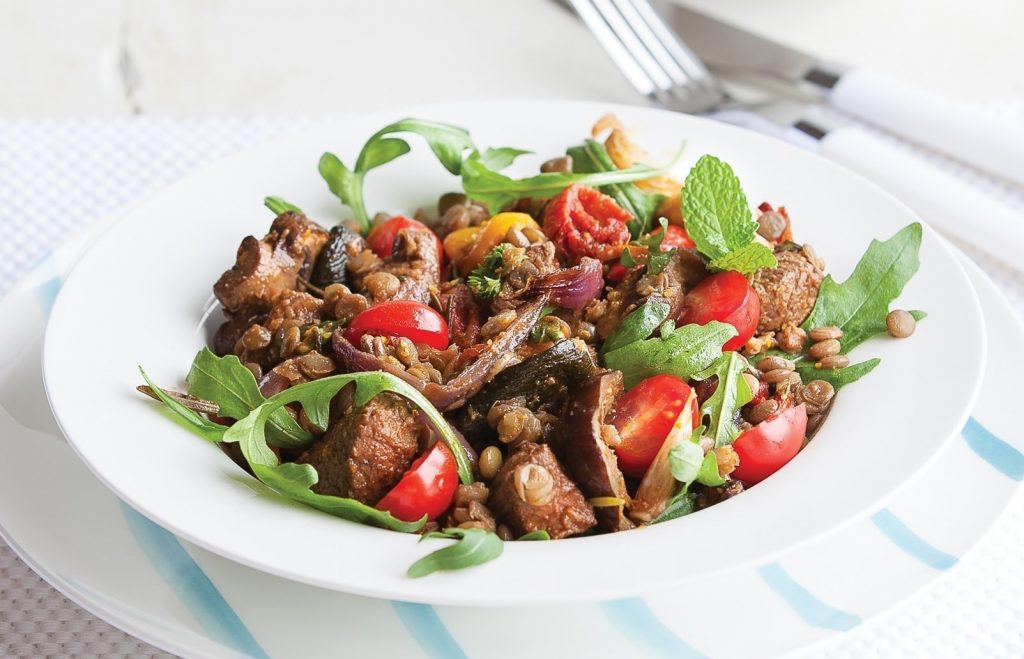 Lamb lentil salad
