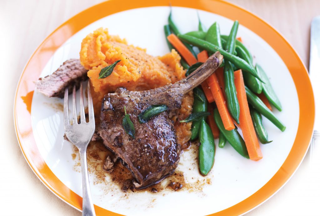 Lamb with sage and kumara mash