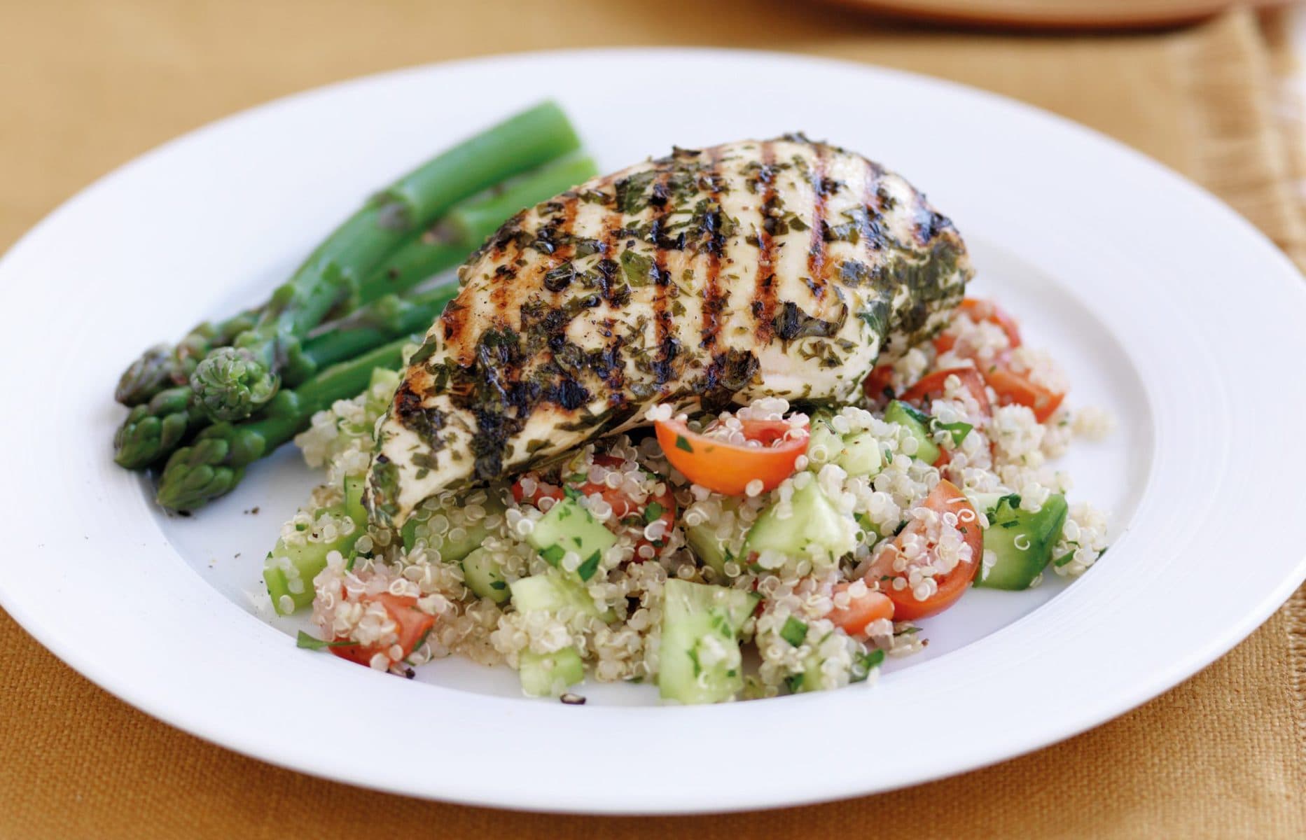 Lemon chicken with quinoa salad