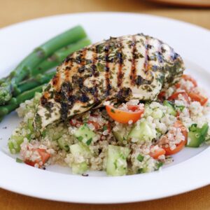 Lemon chicken with quinoa salad