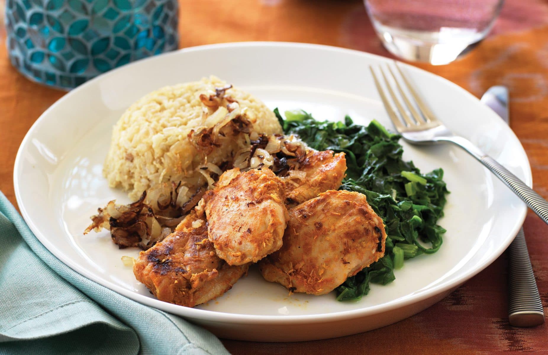 Lemongrass chicken with spinach