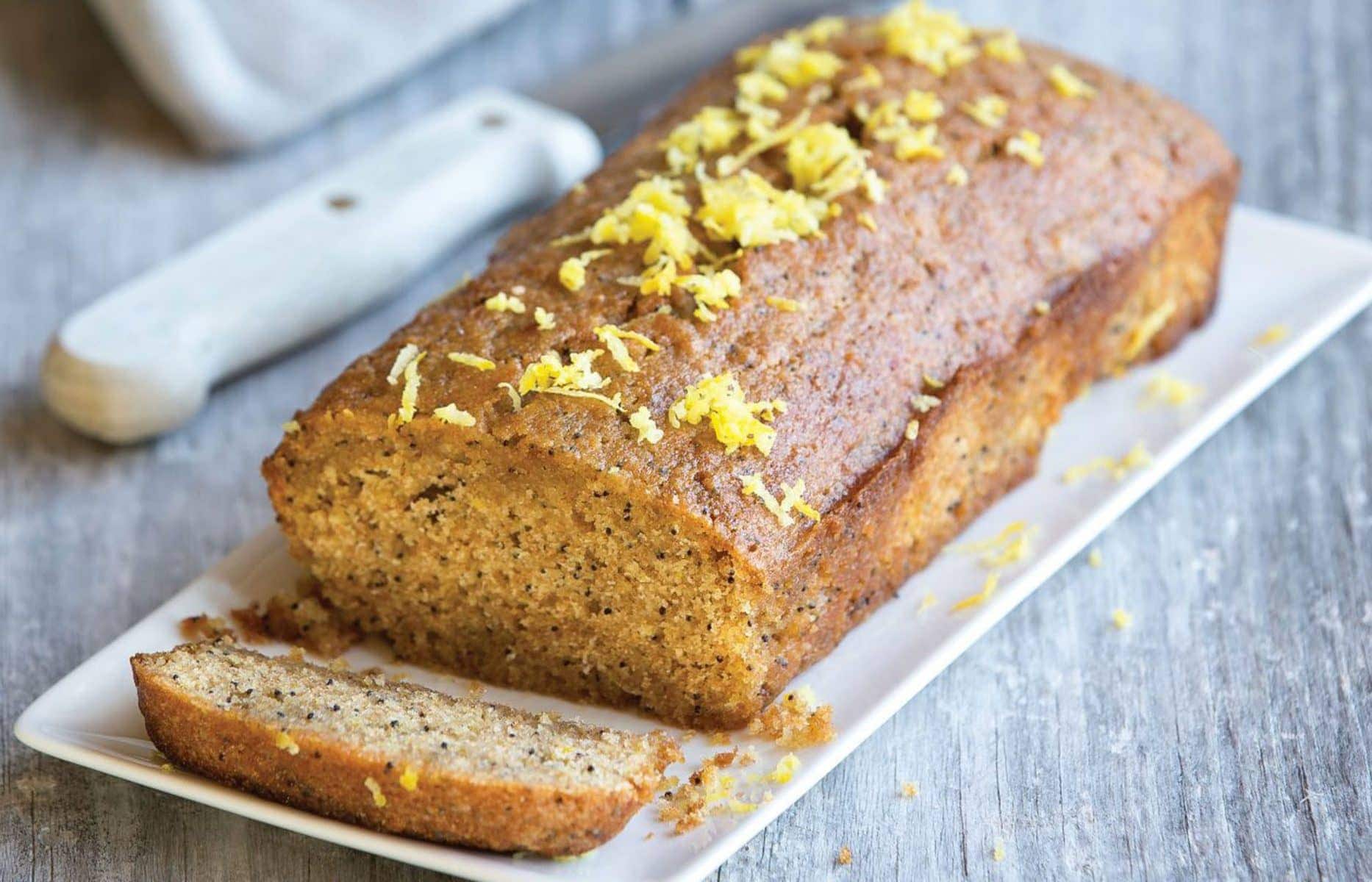 Low-FODMAP lemon and poppy seed loaf