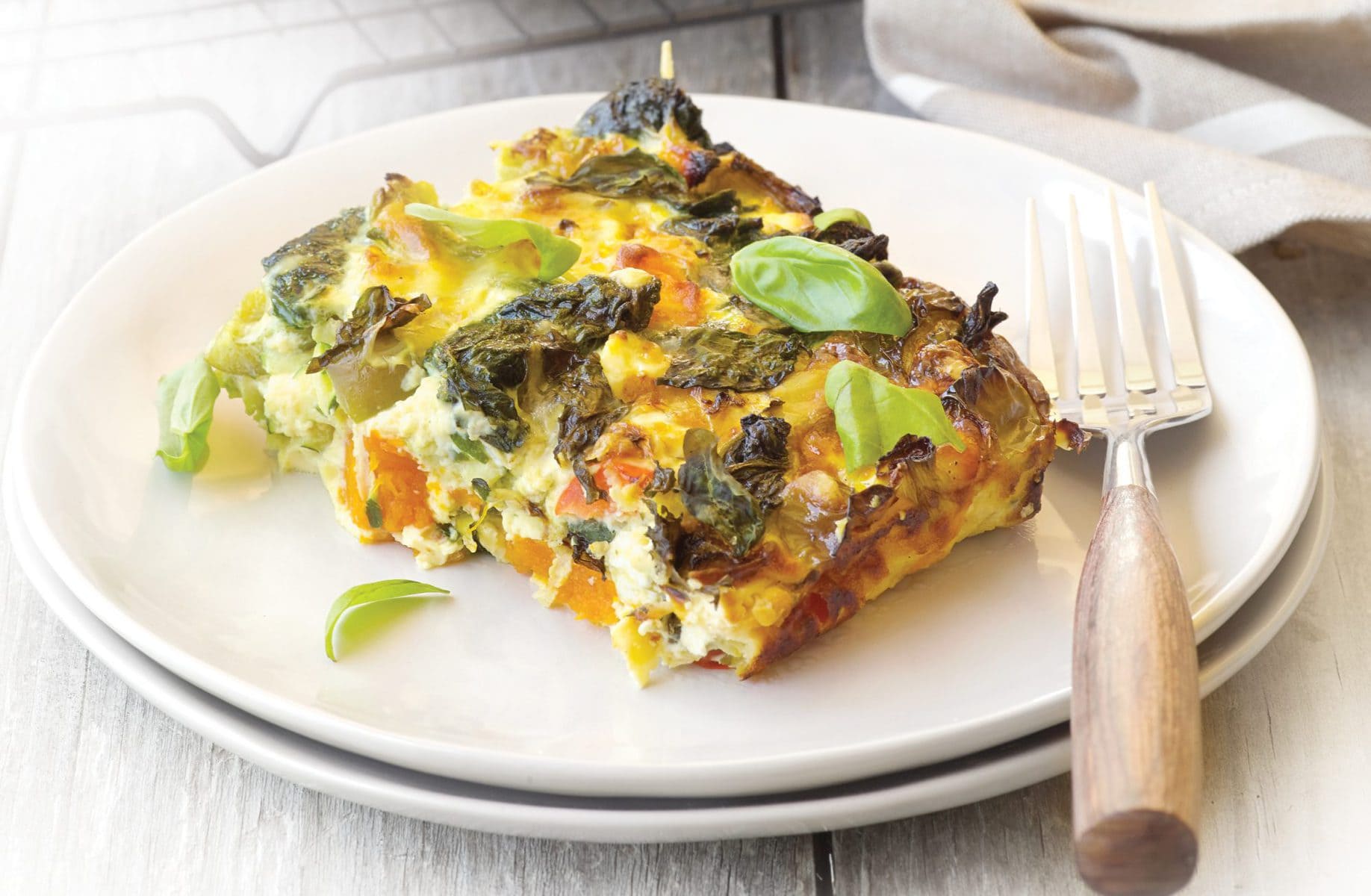 Low-FODMAP savoury vegetable frittata