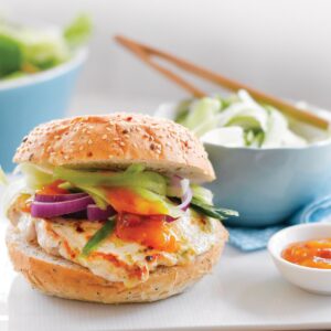 Mango chicken burgers
