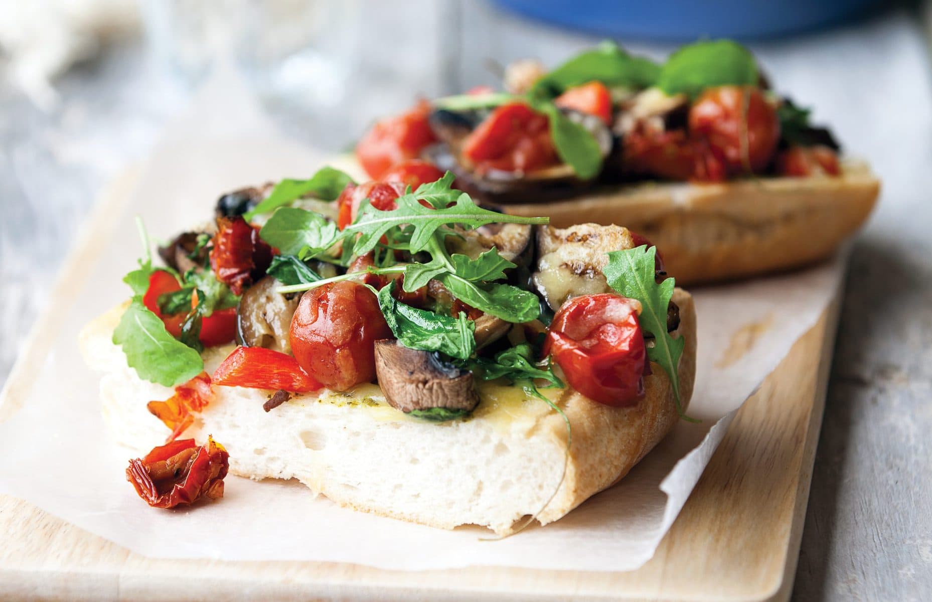 Mediterranean-style vege flatbreads