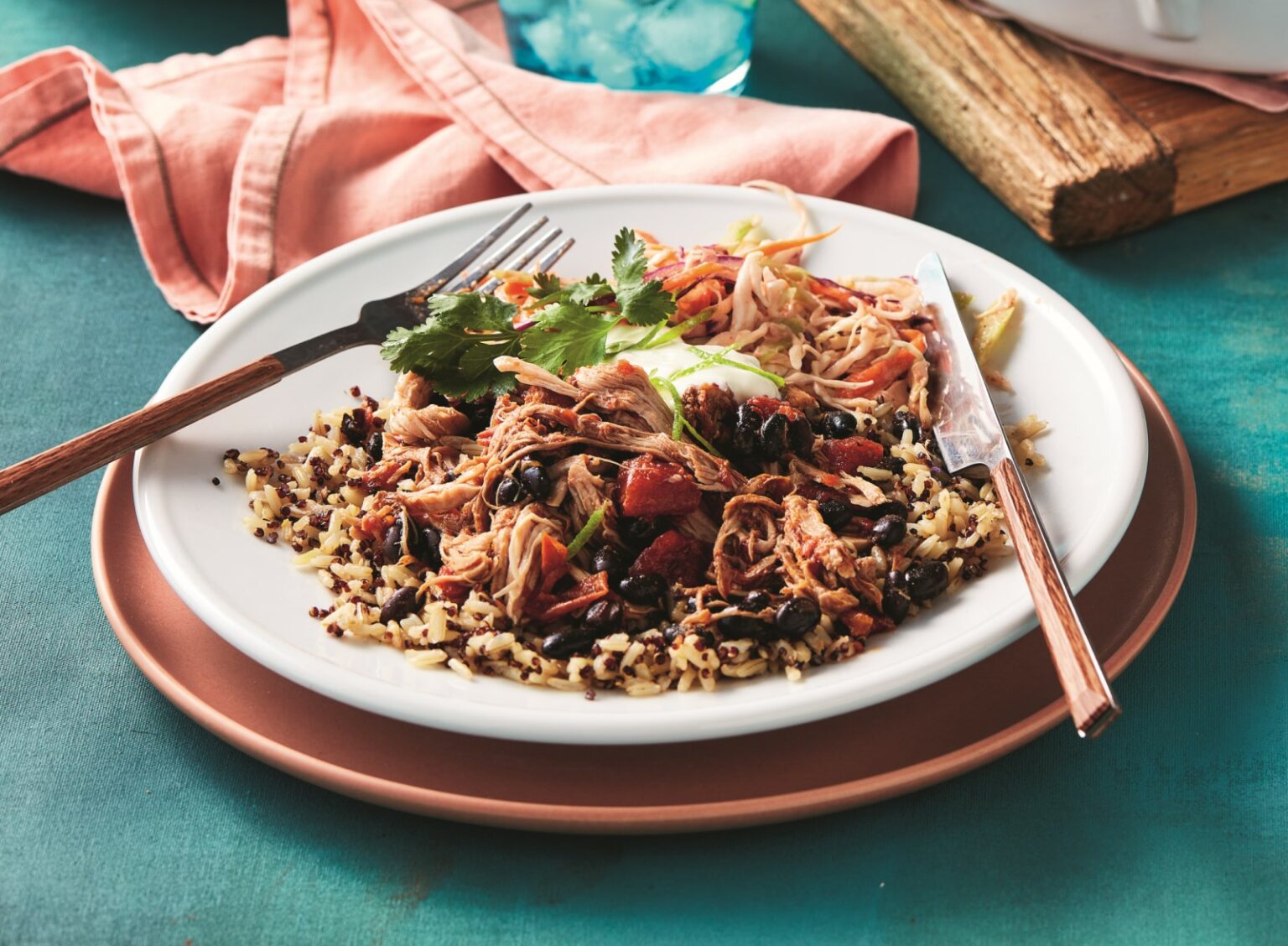 Mexican pulled pork with chipotle slaw