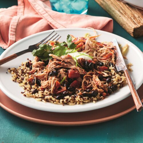 Mexican pulled pork with chipotle slaw