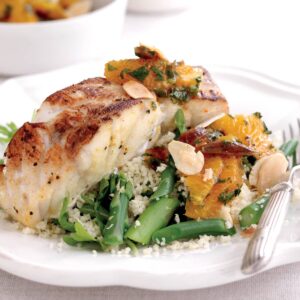 Moroccan fish fillets with orange and date salad