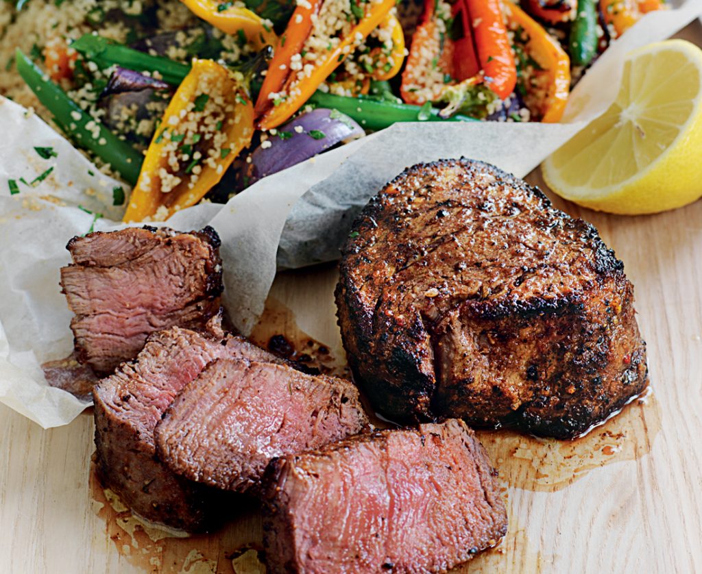 Moroccan-style beef fillet with couscous
