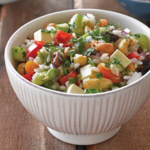 Nut and veg rice salad