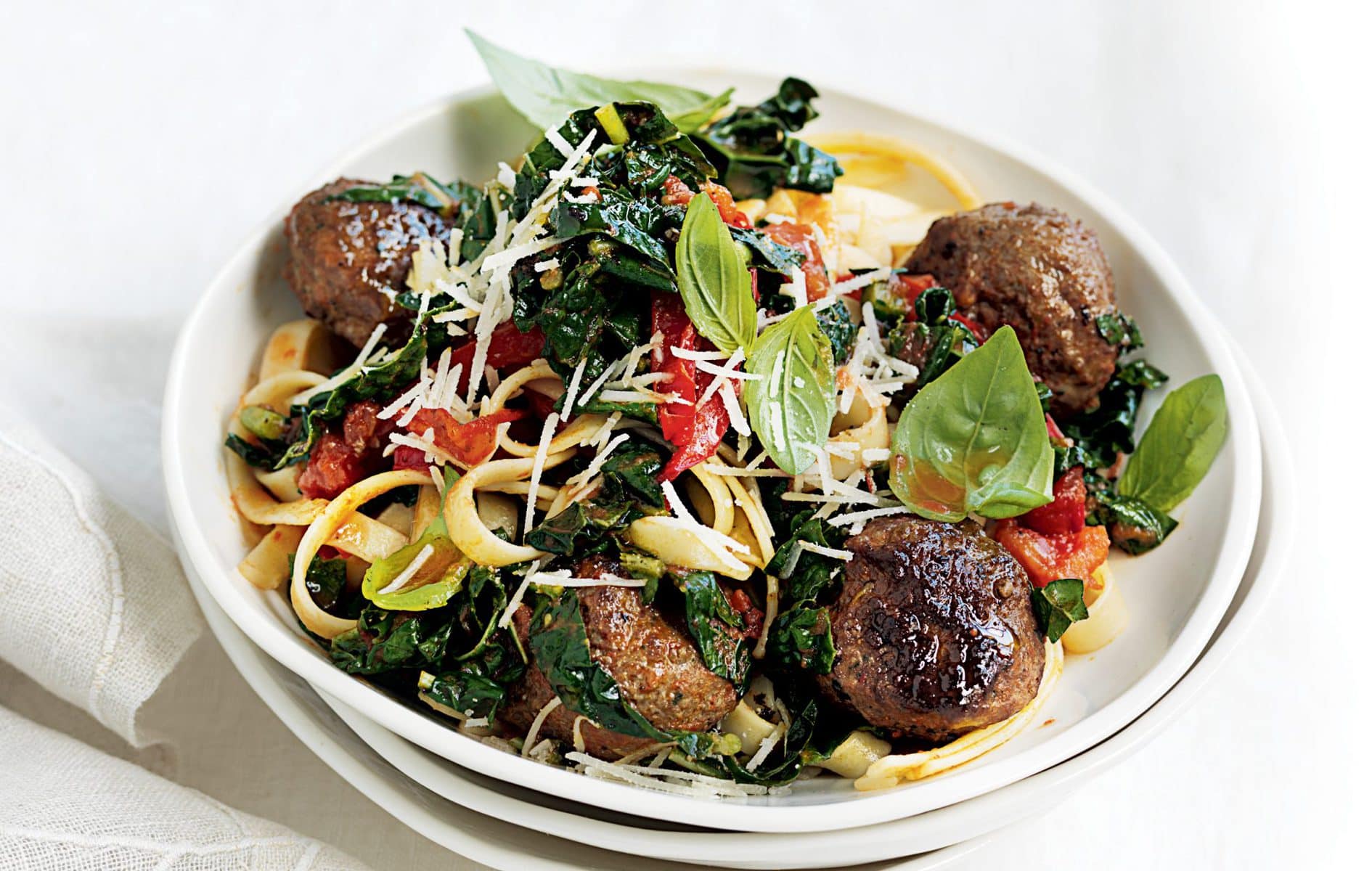 Pasta and meatballs