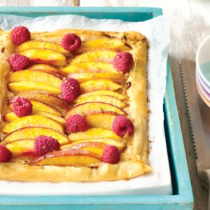 Peach and berry tart