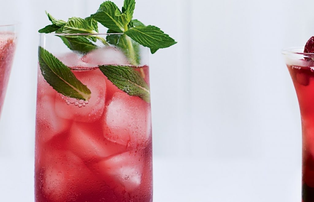 Pomegranate and rosewater spritz