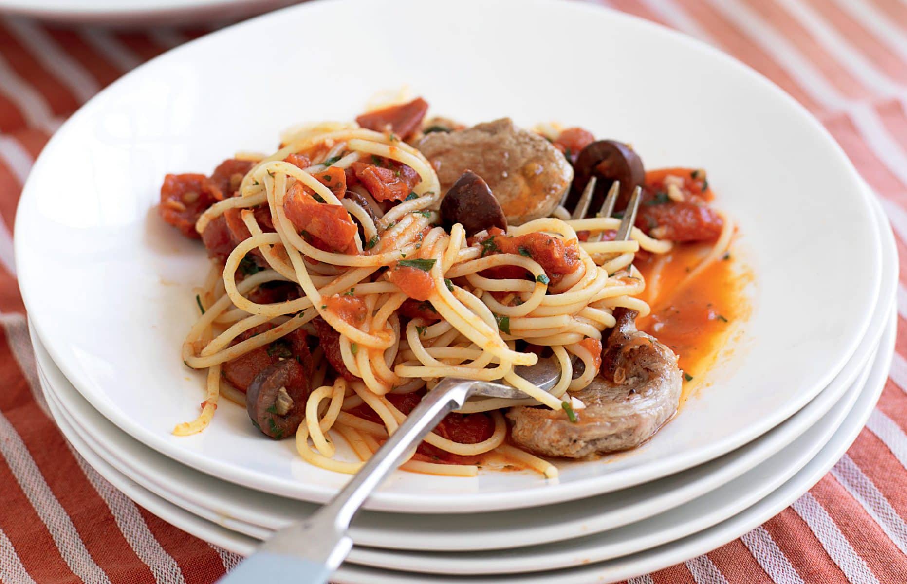 Pork puttanesca