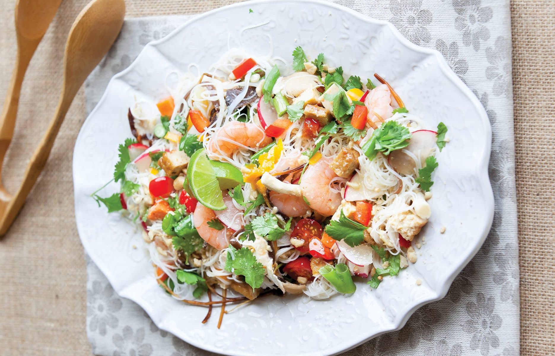 Prawn and tofu noodle salad
